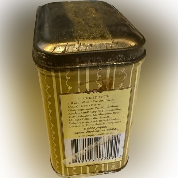 VTG RARE JAQUA MARSHMALLOW COCOA BODY WHIP TIN 3.75”x3.5”x2.25” COLLECTIBLE TAN - Picture 3 of 7